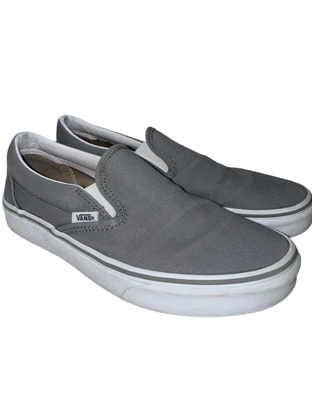 Vans Asher Charcoal Gray Slip On Classic Sneakers Unisex 7.5 Women’s 6 Men’s